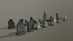 Tombstone PACK PBR 3D Model