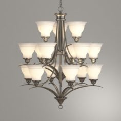 Trinity Collection 15-Light Brushed Nickel Chandel 3D Model