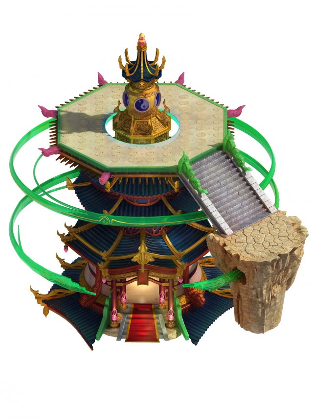 Game model – Bi La City – Palace sightseeing platf 3D Model