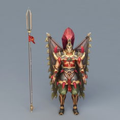 Winged Warrior with Spear 3d model