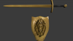 Lion sword shield 3D Model