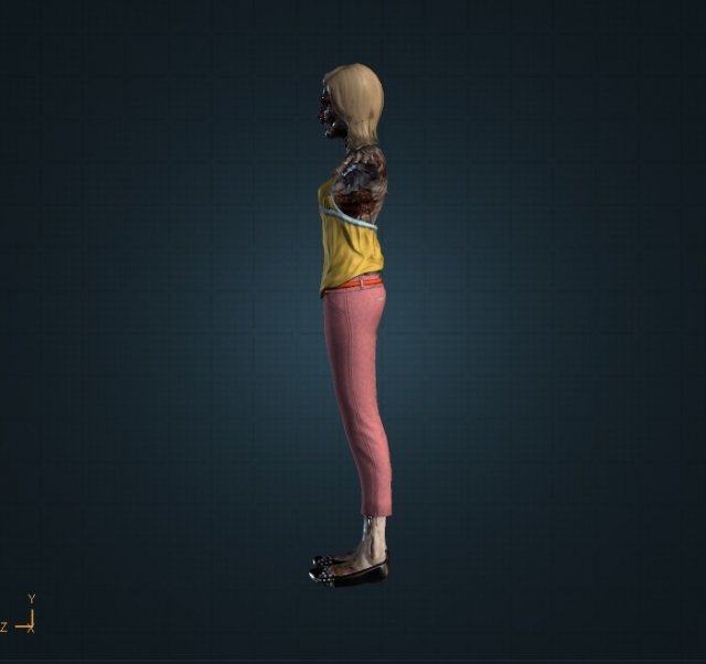 Blond zombie 3D Model