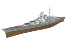 Battle ship Bismarck in detal 3D Model