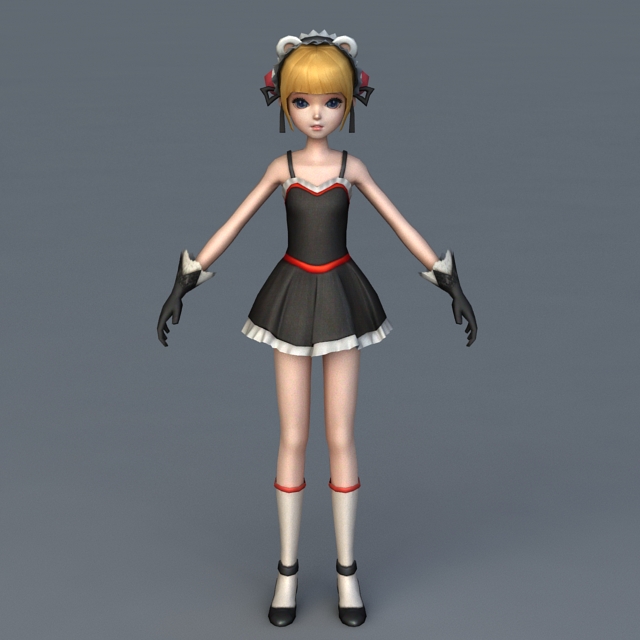 Cute Anime Girl Mage Free 3d Model  Max Obj  Open3dModel