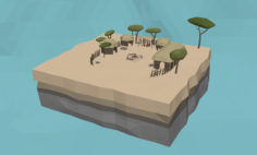 LowPoly African Village 3D model