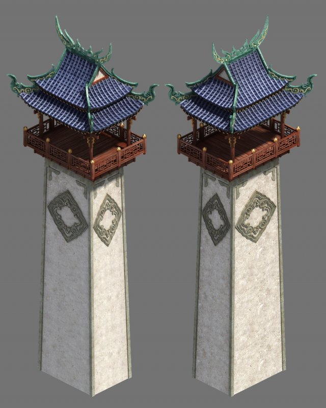 Road Religious – Background Tower 3D Model