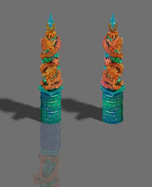 Large city – dragon column 3D Model