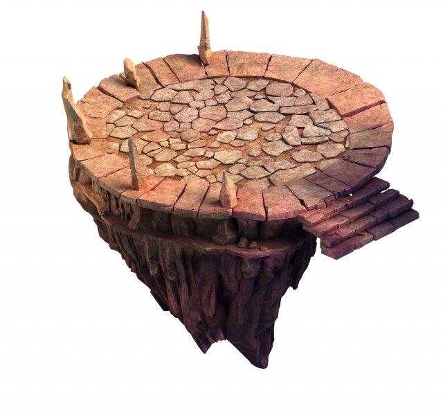 Built on cliff religious altar Zoroastrianism Plat 3D Model