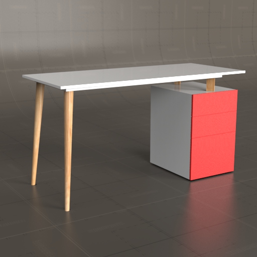 Christ White Desk 3D Model