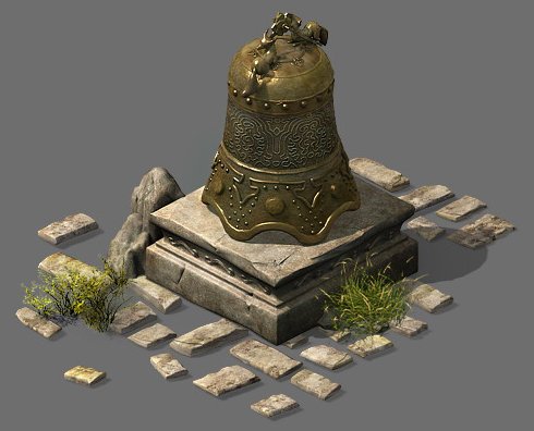 Broken bronze bells 3D Model