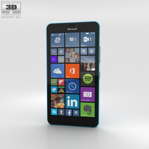 Microsoft Lumia 640 XL Matte Cyan 3D model