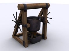 Oil boiler medieval 3D Model