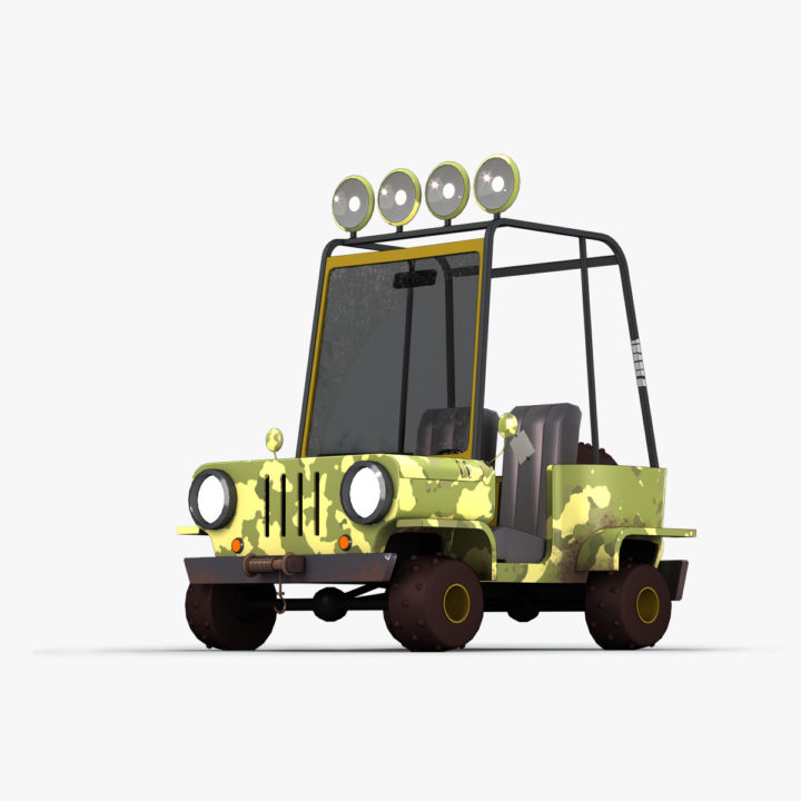 Cartoon Military Car 3D model