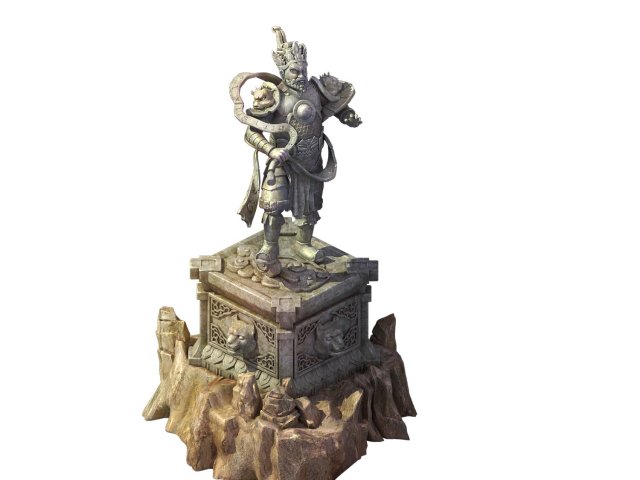 Game model – large statue stone carving 3D Model