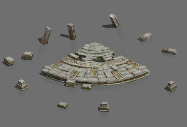 City – Broken Square Brick 3D Model