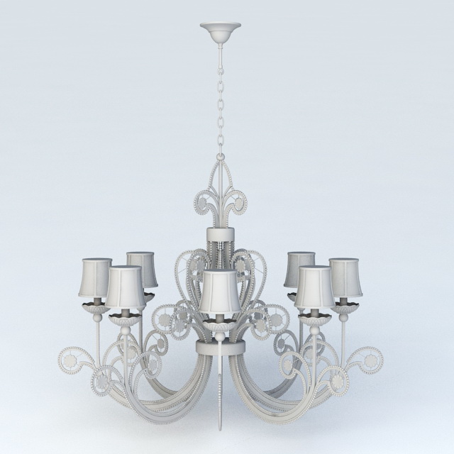 8 Arm Chandelier Light Fixtures 3d model