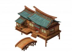 Game model – Hanging Garden – Peach Blossom Villag 3D Model