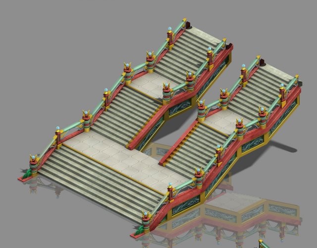 Large city square – stairs 3D Model