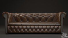 Low-Poly Chesterfield Couch