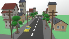3D LowPoly street