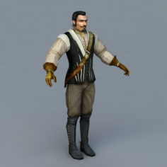 Early Colonial Man 3d model