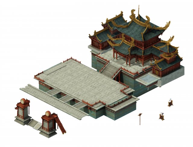 Game Model – City of large gang architecture 3D Model