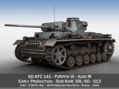 PzKpfw III – Panzer 3 – AusfM – 513 3D Model