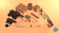 Low Poly Pirate Prop Pack