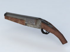 Old Flintlock Pistol 3d model