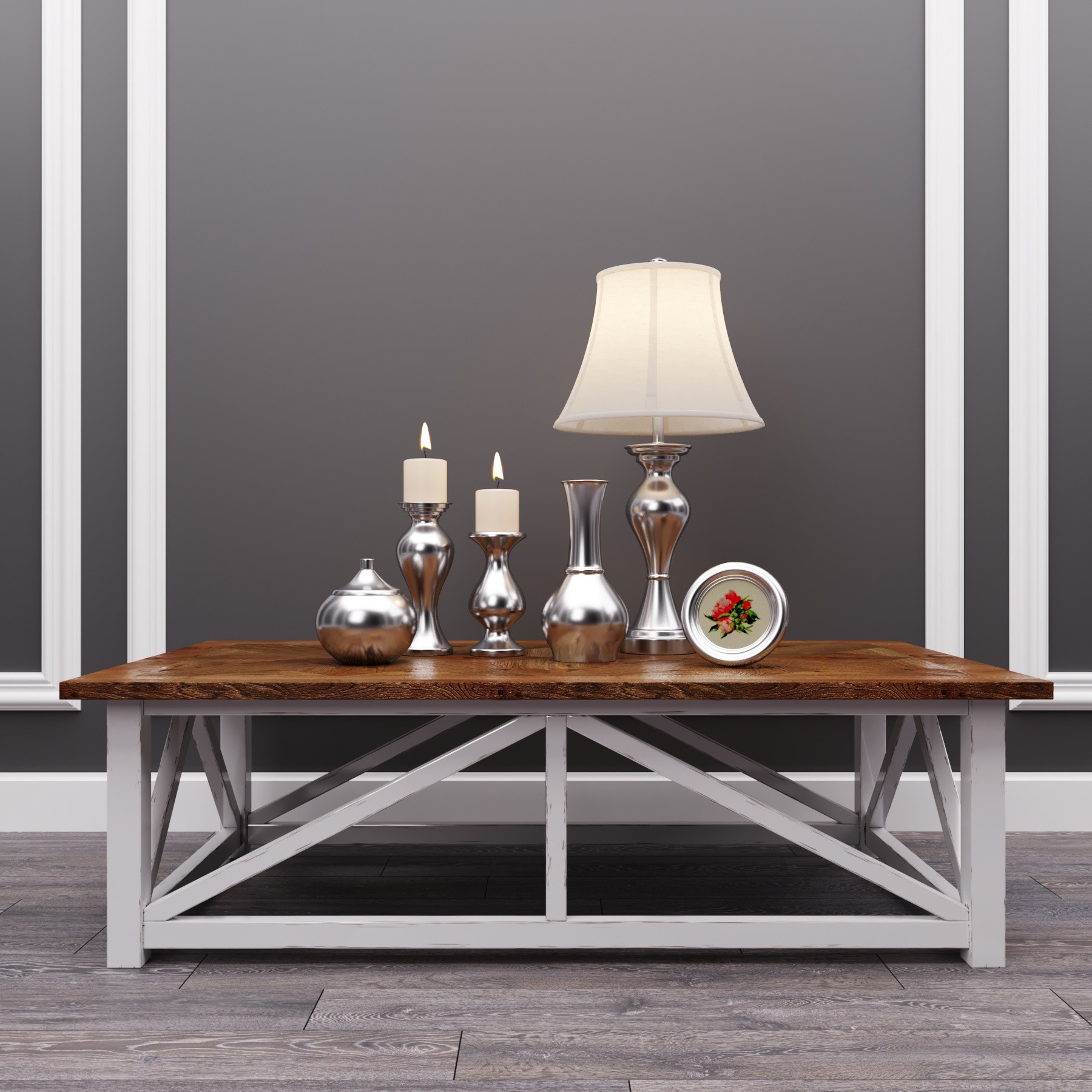 3D Marshone Coffee Table and Rishona Accessory Set