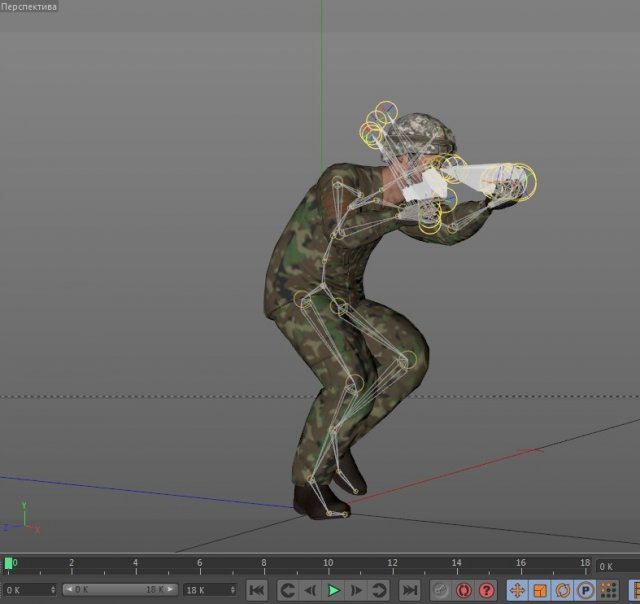 The soldier is running 3D Model