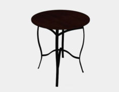 Dark brown round table 3d model