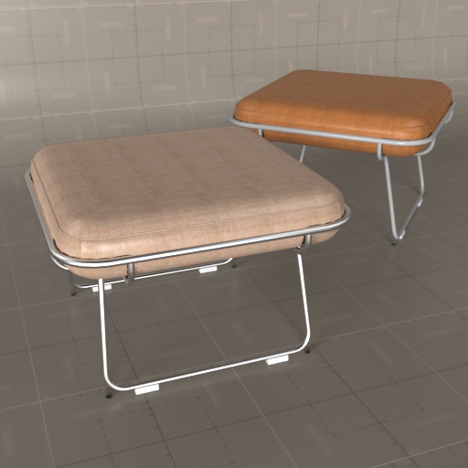 Wireframe Ottoman 3D Model