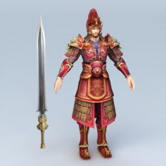 Ancient Chinese General and Sword 3d model