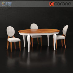 3D model Villanova Riva table and chair