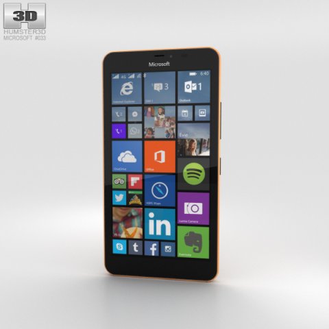 Microsoft Lumia 640 XL Orange 3D Model