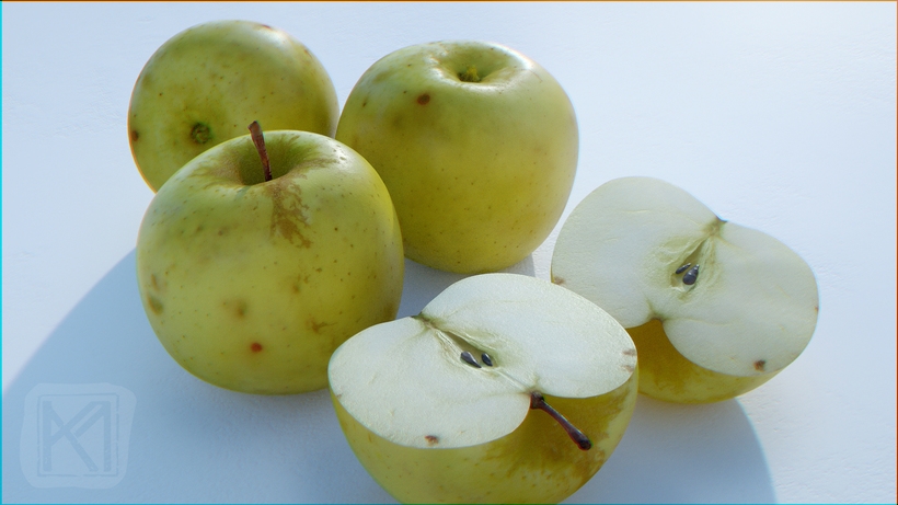 Apples and Apples Cut with seed – High Resolution 3D Model