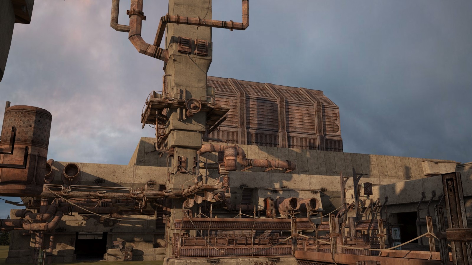 An alien human 3 d sci-fi colonial architecture model 3D