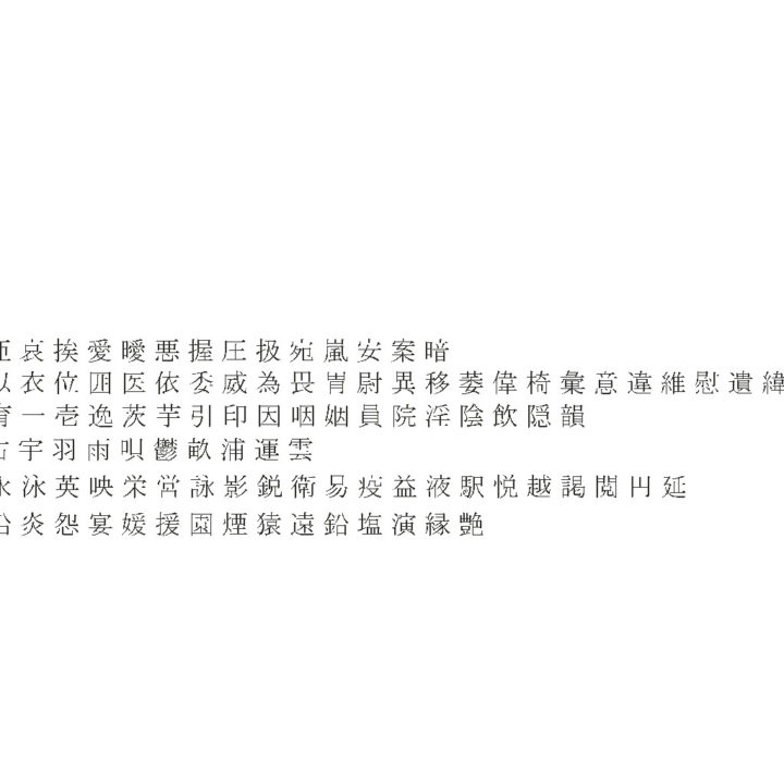 Common Chinese characters MS PMincho font set1 3D model