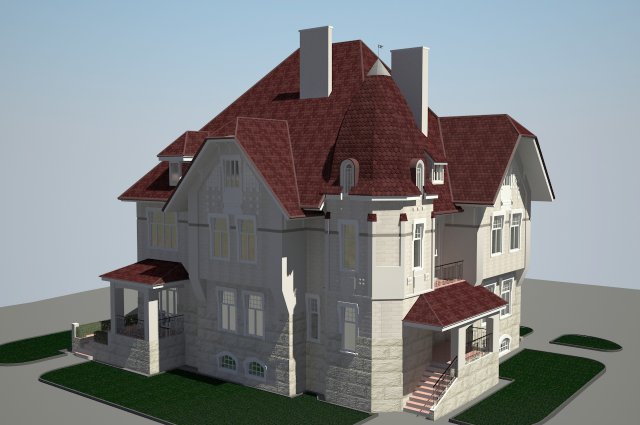 3 storey Cottage house 3D Model