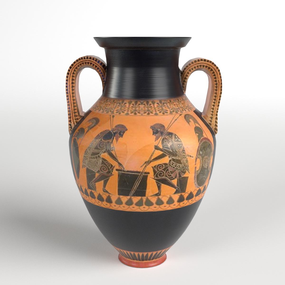 Two Handled Greek Jar Amphora Vase 3DHunt.co