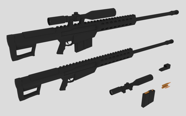 Barrett M107 3D Model