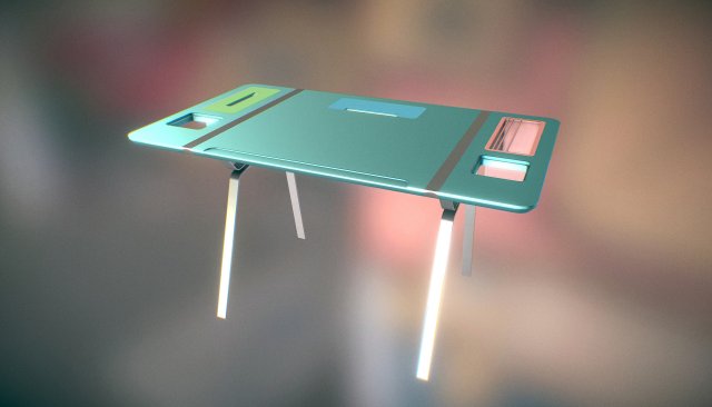 Desk with chests Free 3D Model