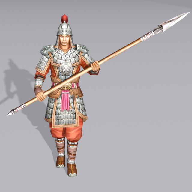 Ancient Chinese Soldier Spearmen 3d model