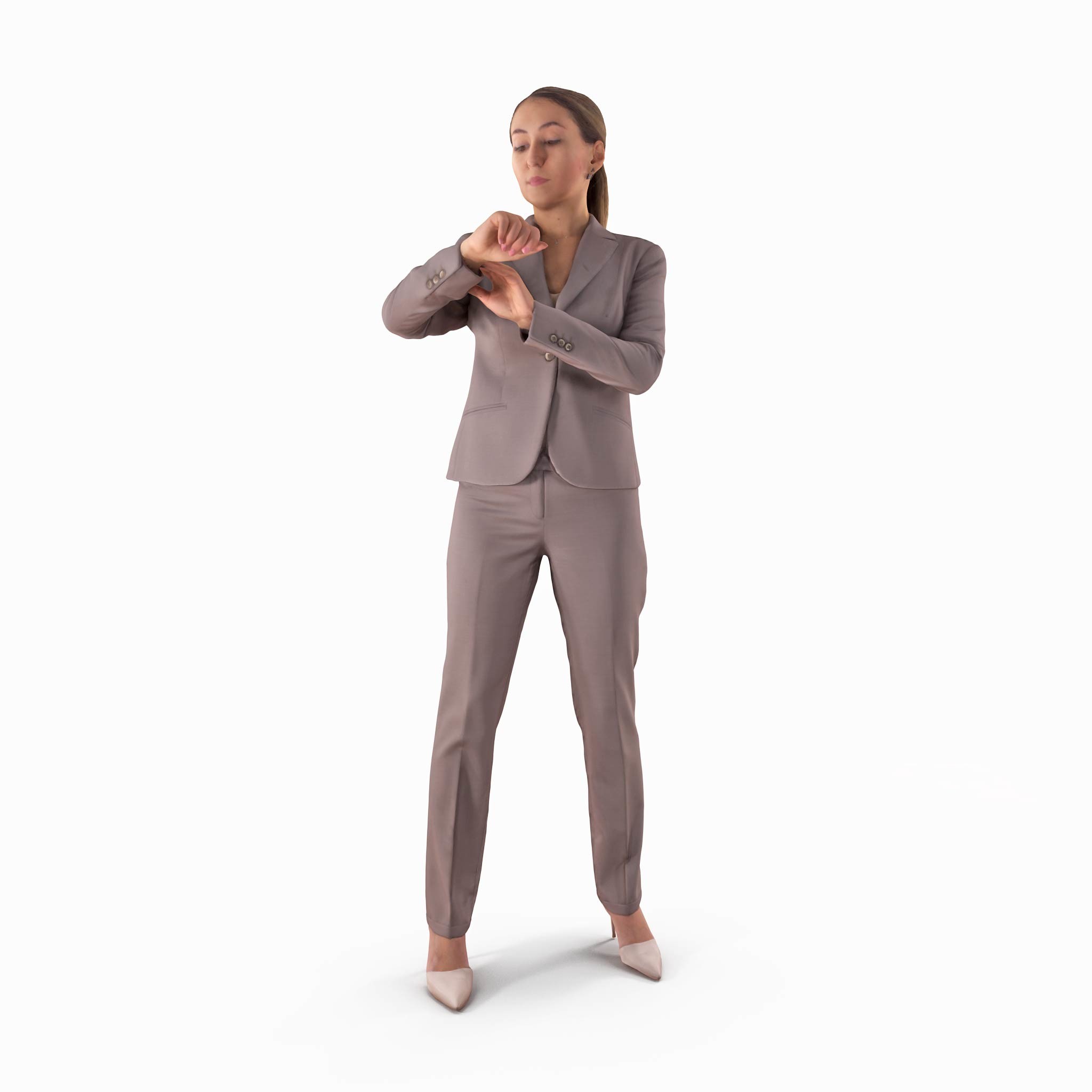 Businesswoman check time