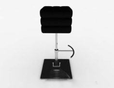 Black simple bar stool 3d model