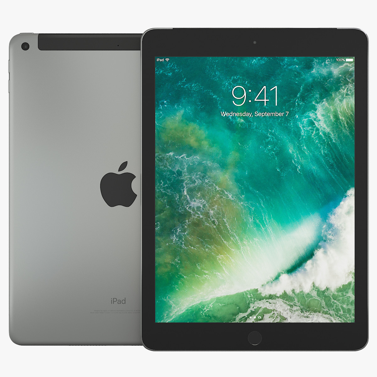 Apple iPad 9.7 2017 Wi-Fi + Cellular 3D model