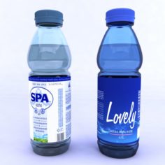 Bottles with mineral water 3D Model