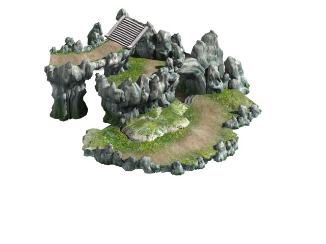 Game Model – Campanula Island scene – mountain sto 3D Model