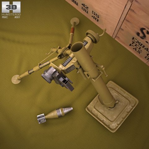 M2 Mortar 3D Model